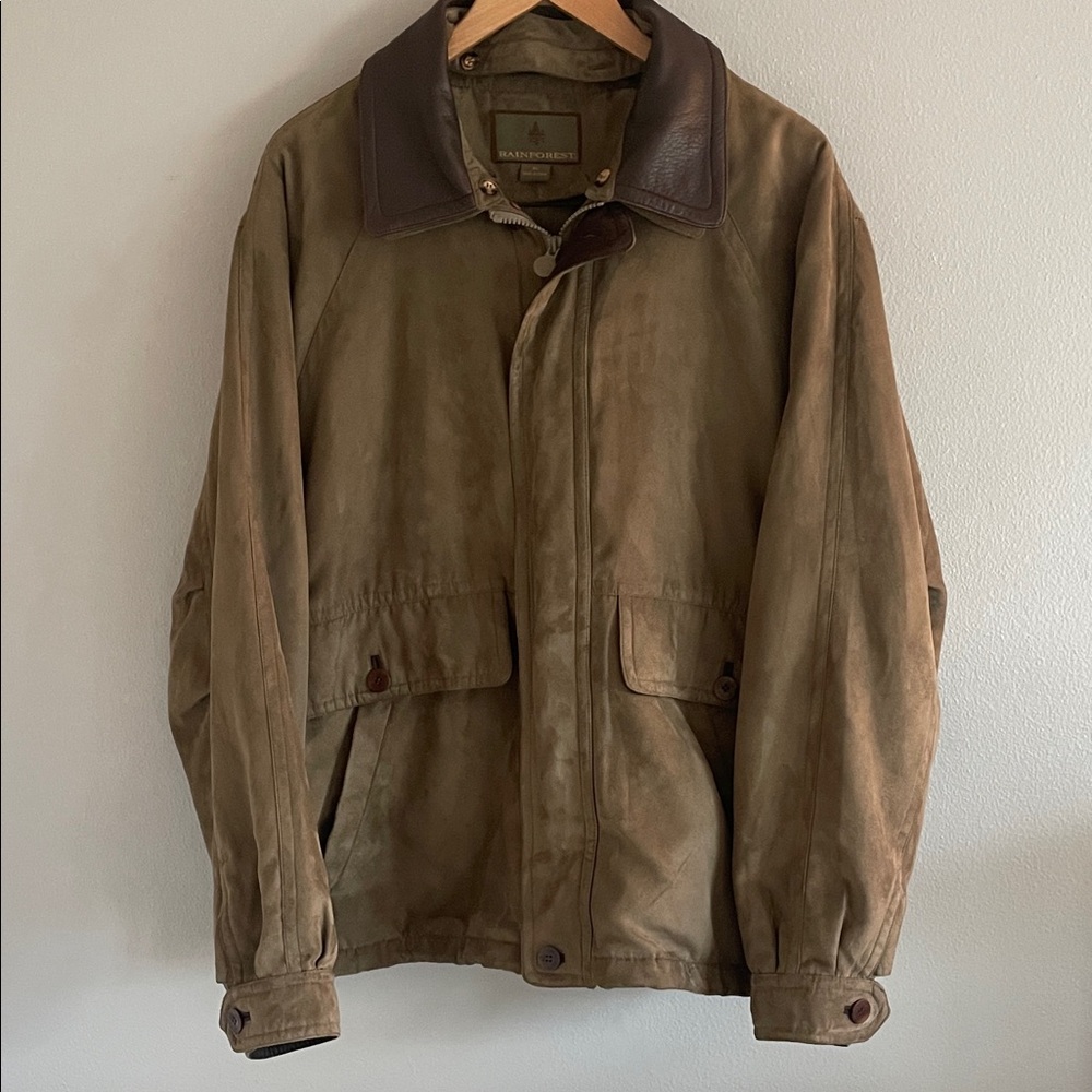 Rainforest Men’s Suede Leather Barn‎ Coat Size XL